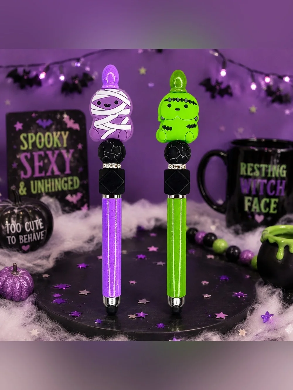 Halloween Mummy/Frankenstein Adult Humor Stylus & Pen 💜Pick One💚